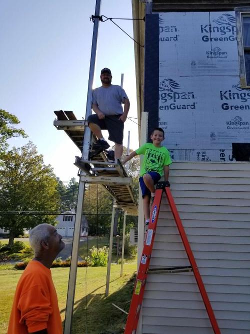 Updating siding (2) - Brian, Aiden and Mike